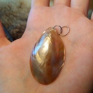 Pretty peachy pink shell pendant